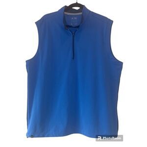 Adidas Women's Blue Half-Run Zip Climacool Sleeveless Tank Top Size XL